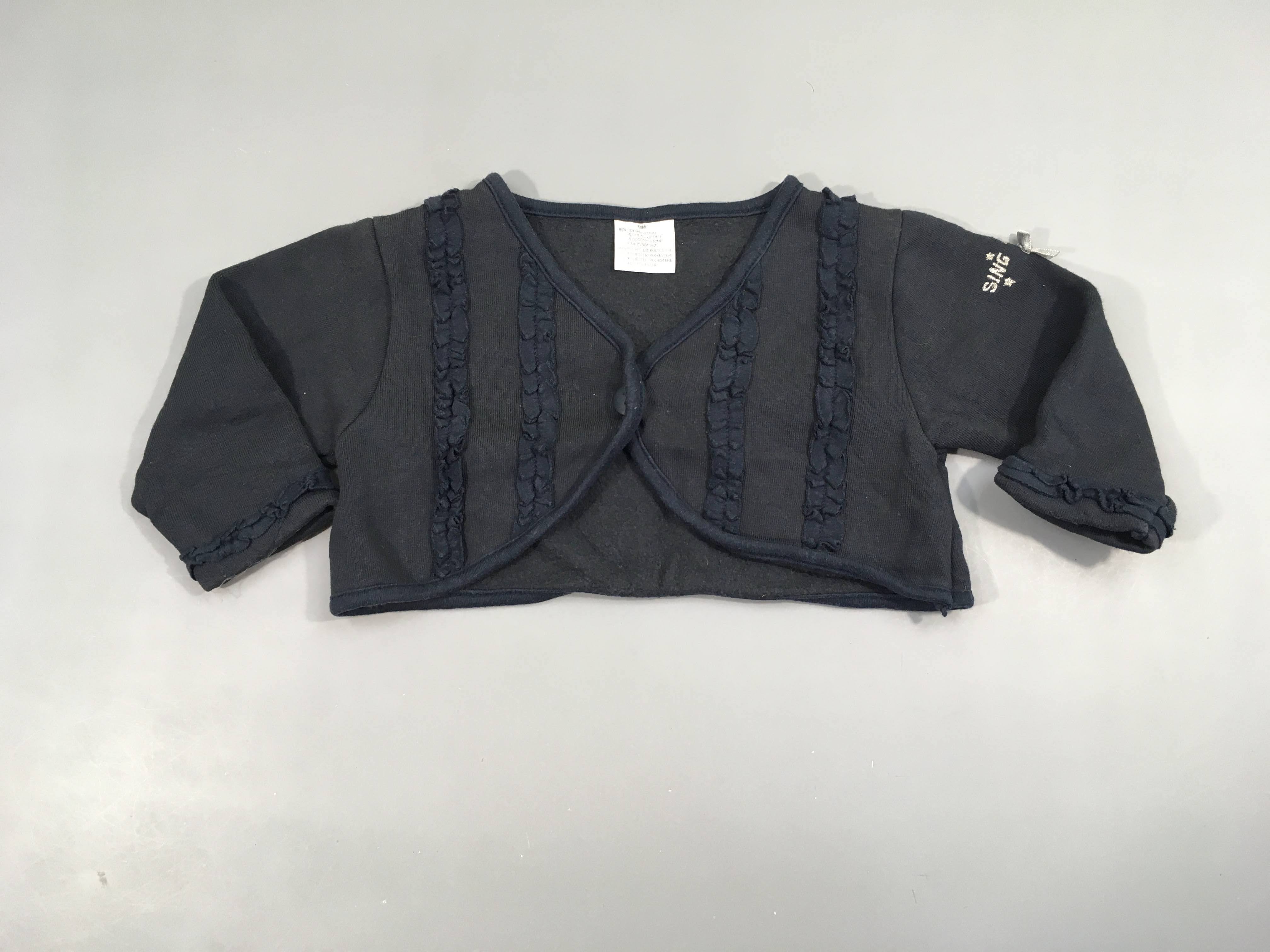 Boléro bleu marine froufrous