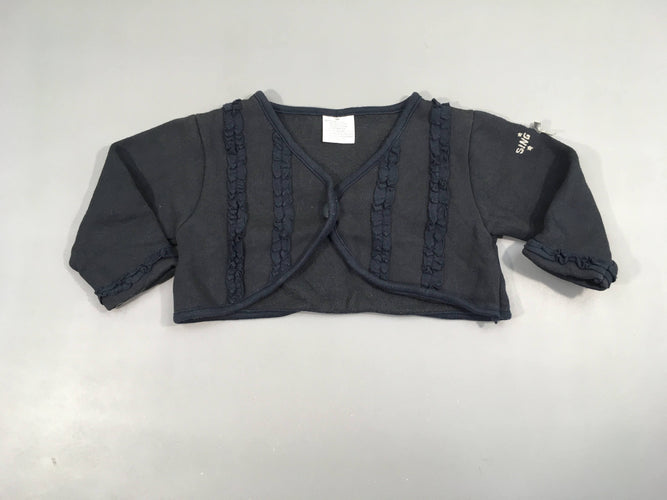 Boléro bleu marine froufrous, moins cher chez Petit Kiwi