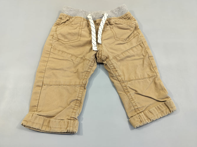 Pantalon beige , cordon blanc et bleu marine . taille  élastique gris, moins cher chez Petit Kiwi