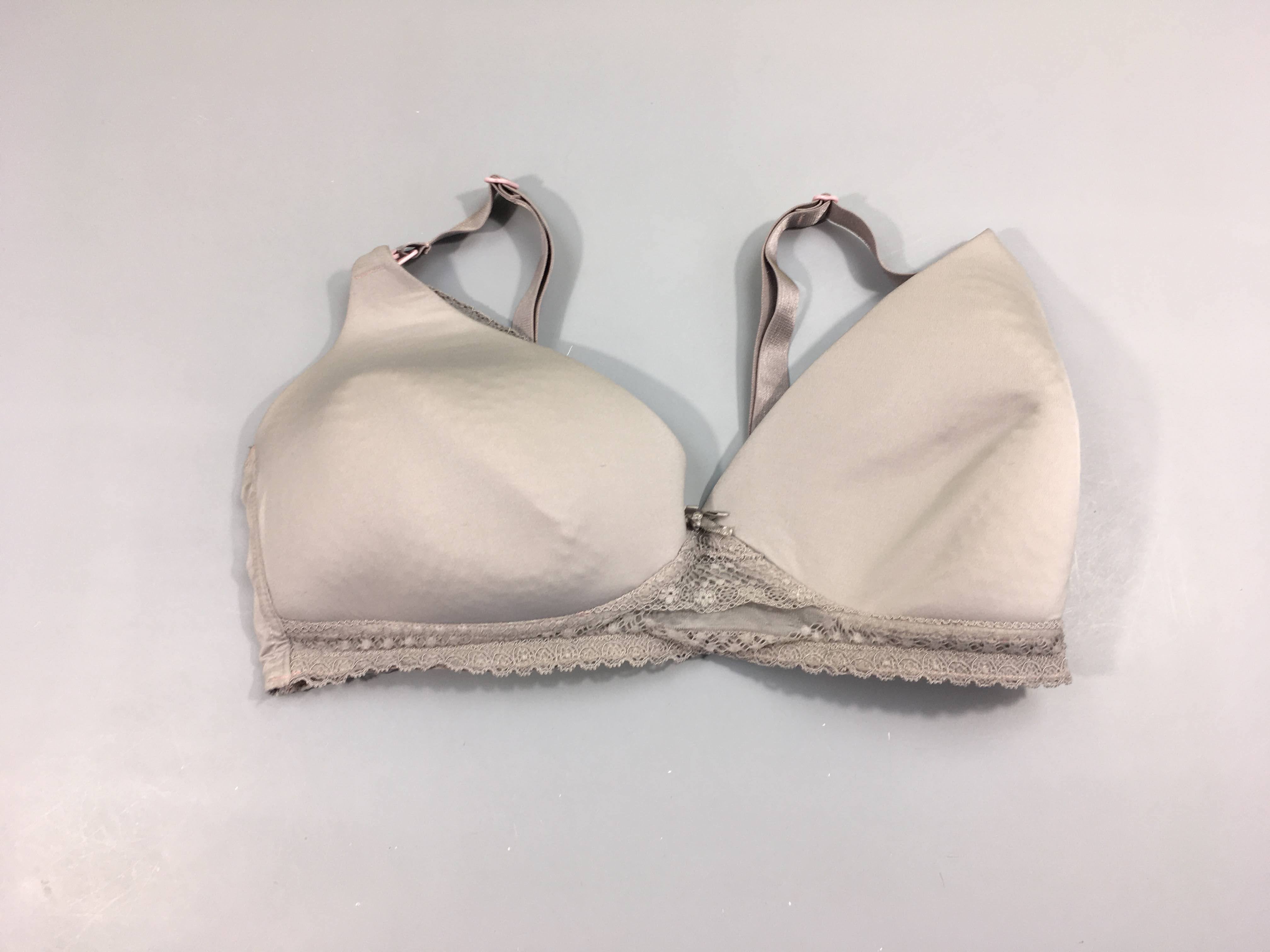 Soutien d'allaitement gris clair rosé dentelle sans armature 80E