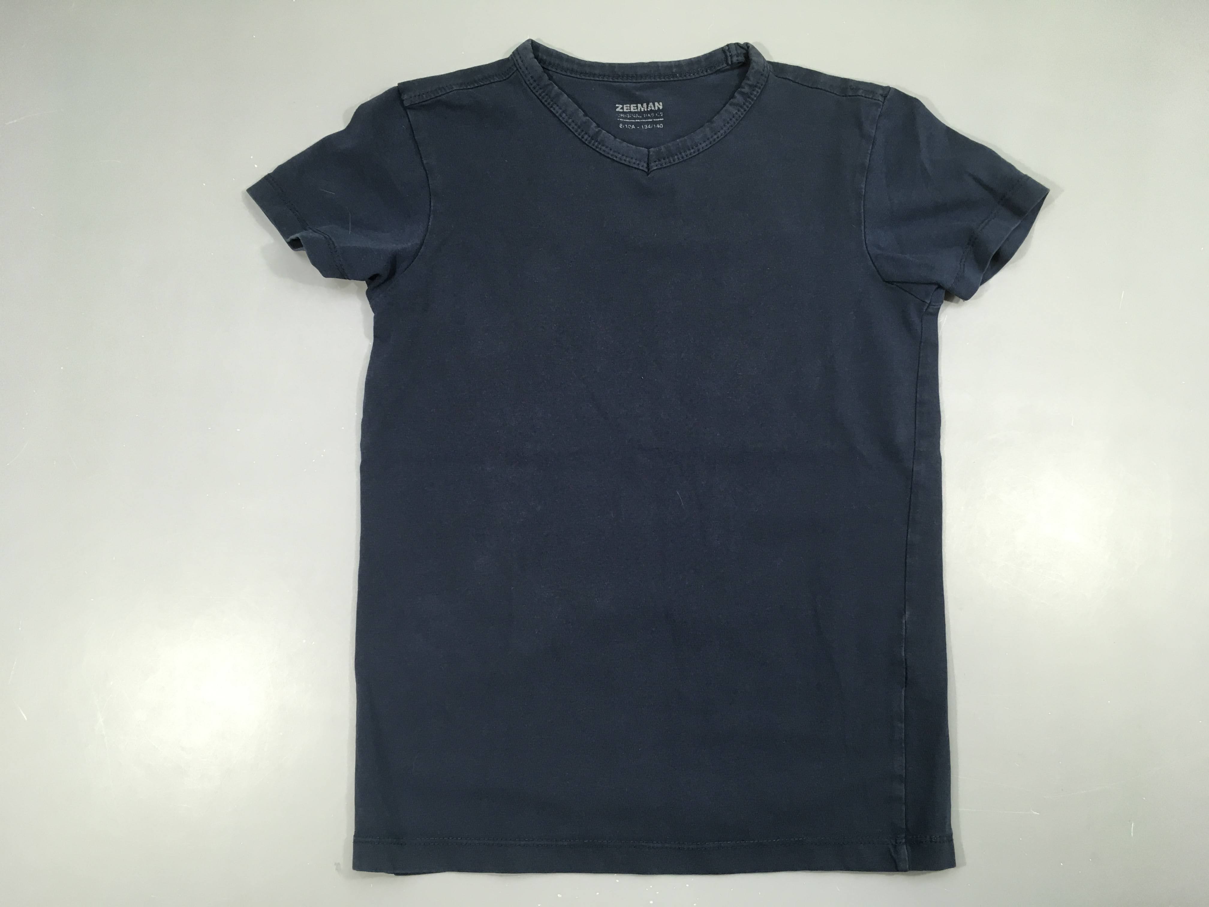 Chemisette m.c bleu foncé col v