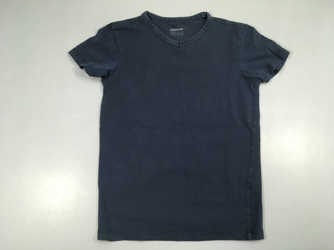 Chemisette m.c bleu foncé col v, moins cher chez Petit Kiwi