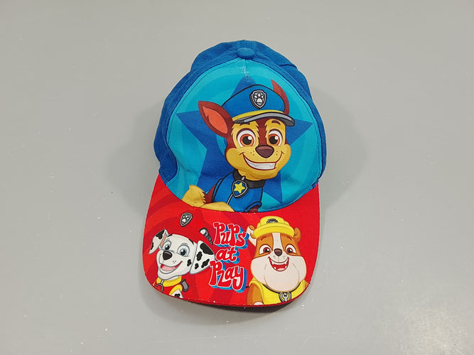 Casquette Pat'Patrouille Chase, Marcus et Ruben  bleu marine, rouge "Pups at Play", moins cher chez Petit Kiwi