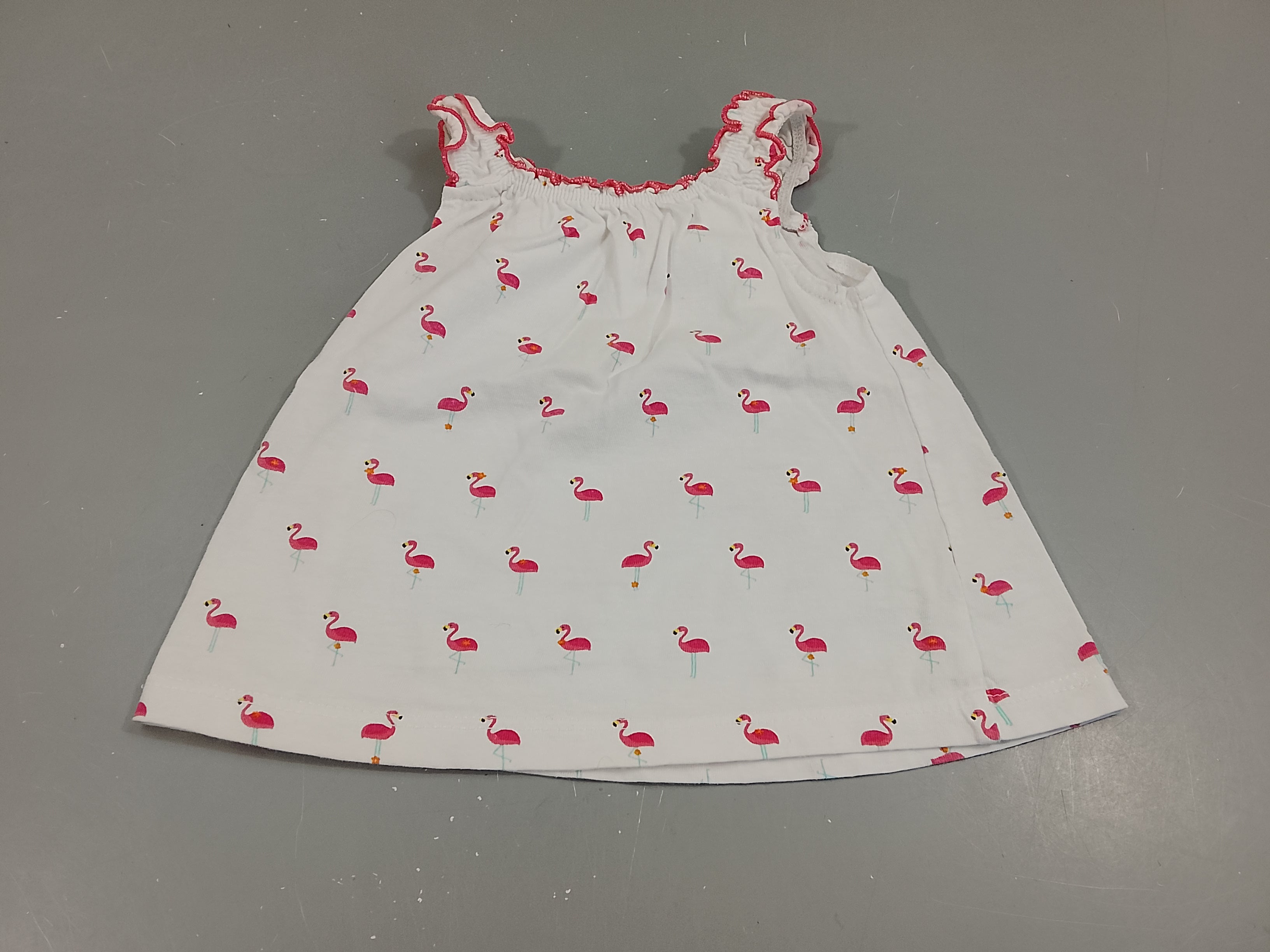 T-shirt s.m blanche,flamants roses