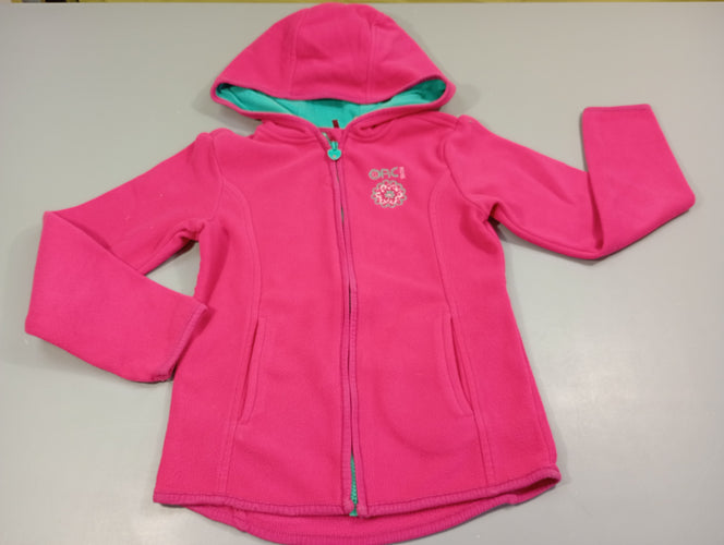 Polar zippé à capuche rose "orc", moins cher chez Petit Kiwi