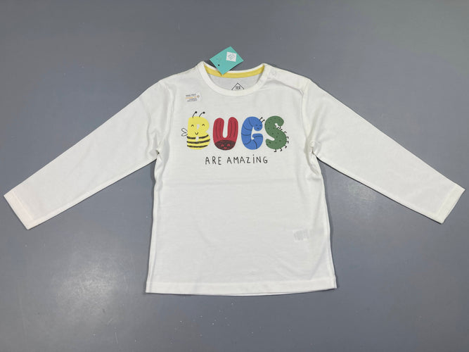 NEUF T-shirt m.l blanc Bugs, moins cher chez Petit Kiwi