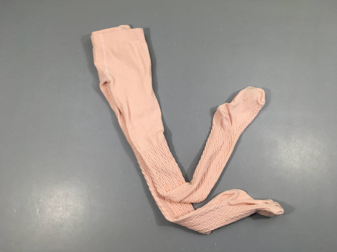 Collants rose clair texturé torsadé, moins cher chez Petit Kiwi