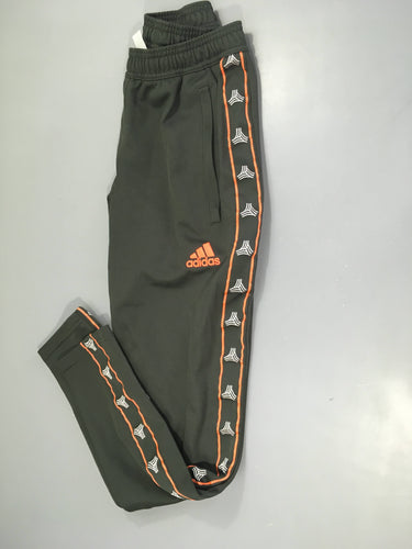 Pantalon de sport gris bandes oranges, moins cher chez Petit Kiwi