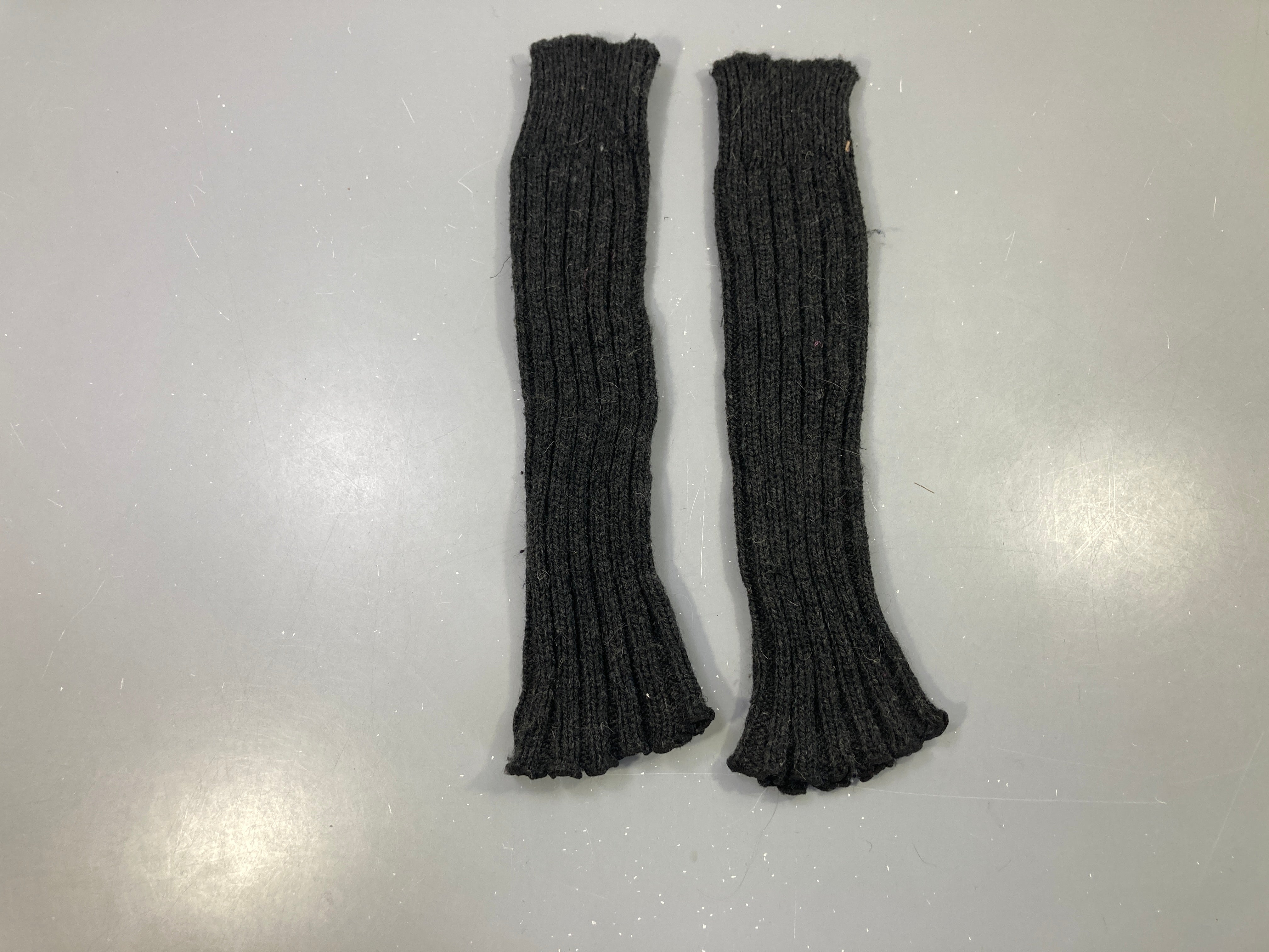 Jambières tricot gris foncé