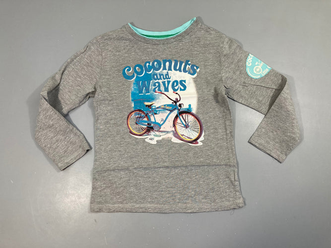 T-shirt m.l gris chiné Coconuts, moins cher chez Petit Kiwi