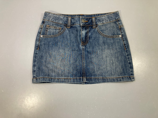 Jupe en jean bleu délavé, moins cher chez Petit Kiwi
