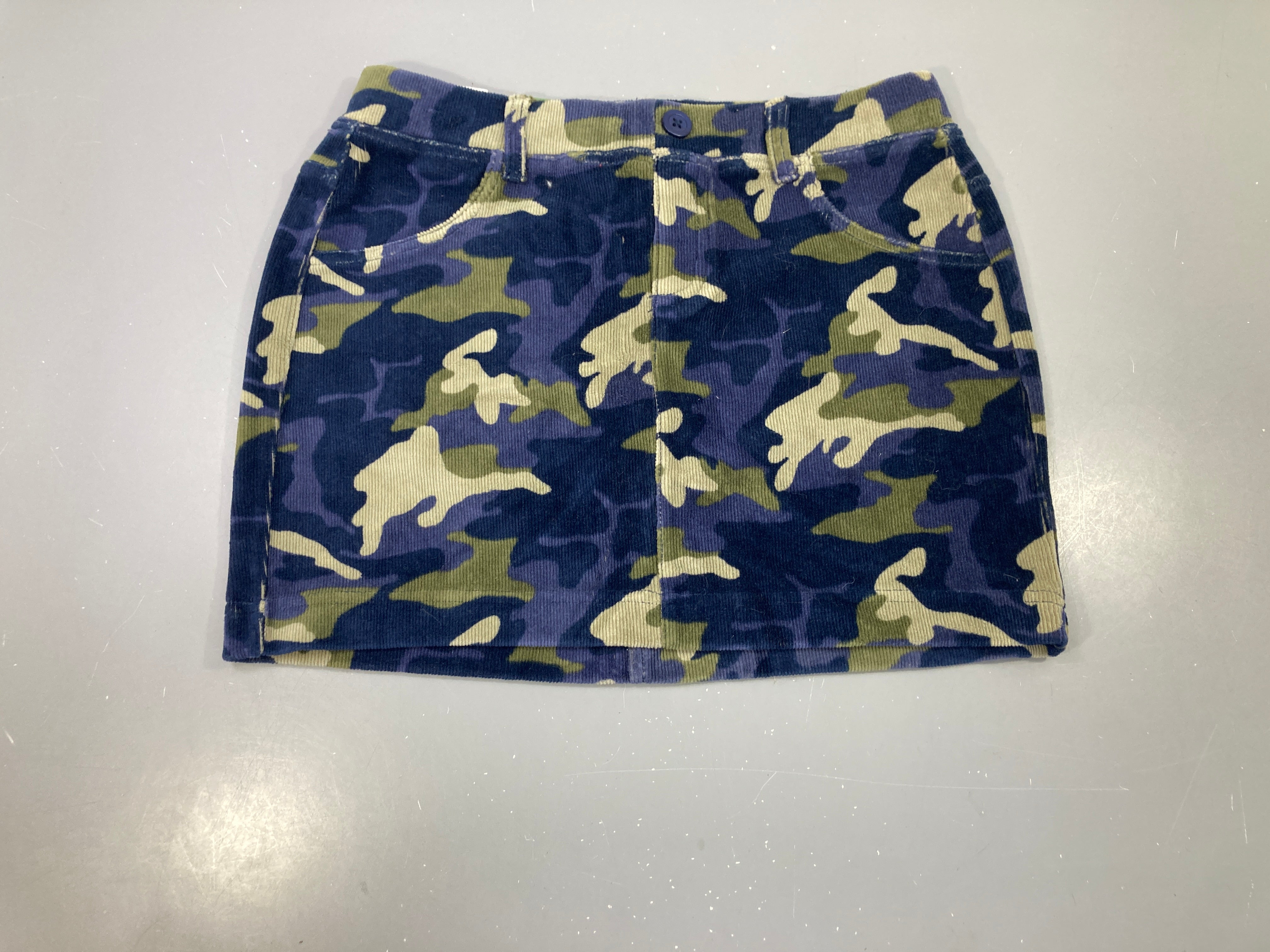 NEUF Jupe velours camouflage bleu marine kaki