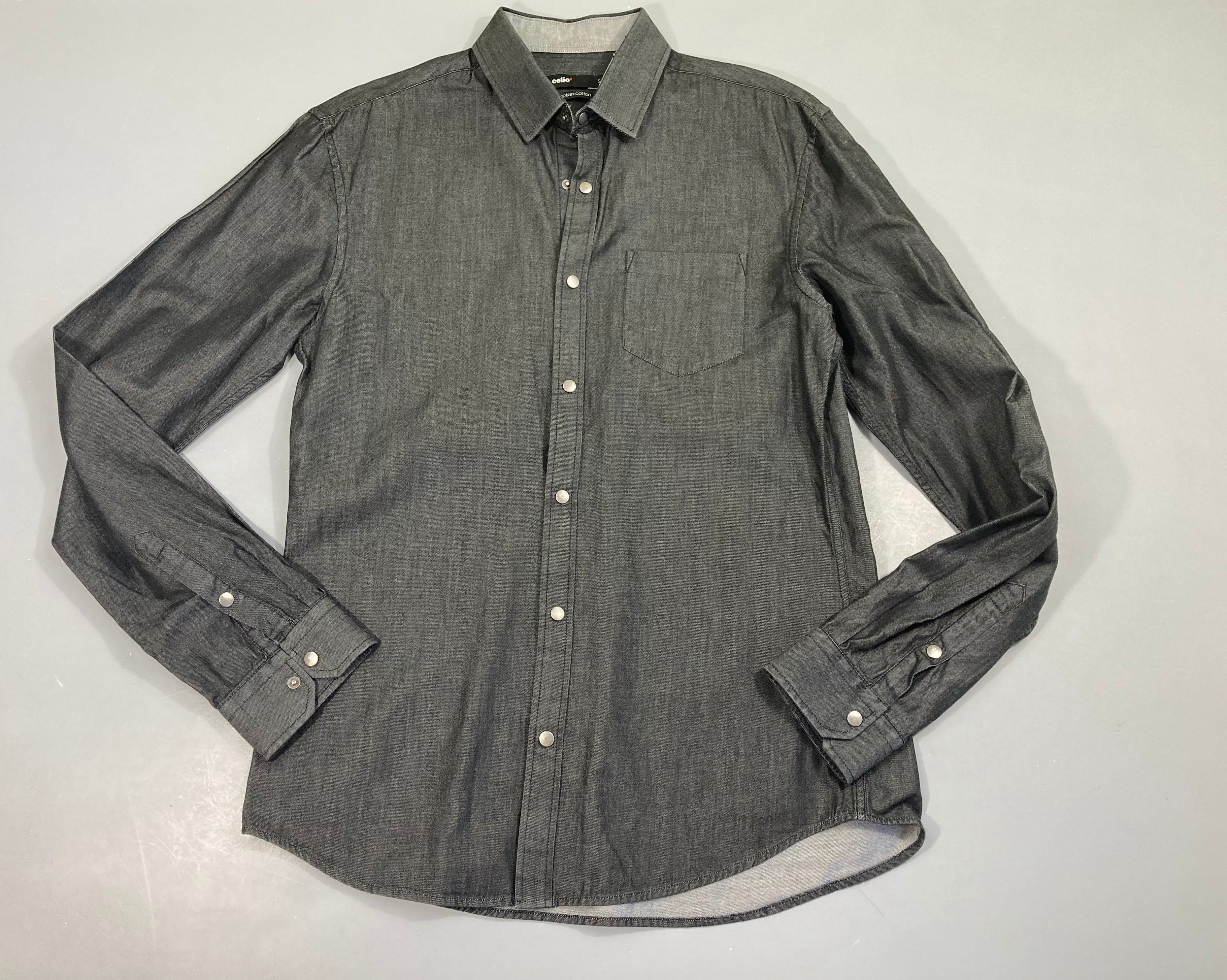 Chemise m.l denim noir Balton, Célio