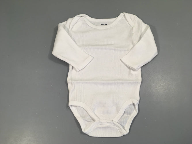 Body m.l côtes blanc, moins cher chez Petit Kiwi