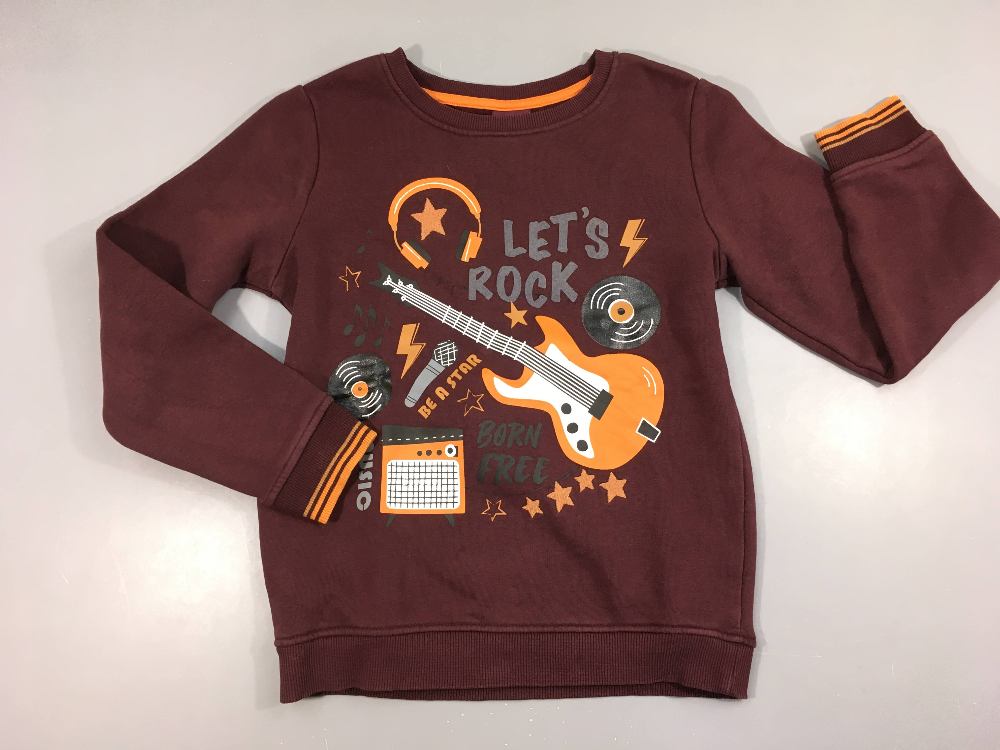 Sweat aubergine guitare