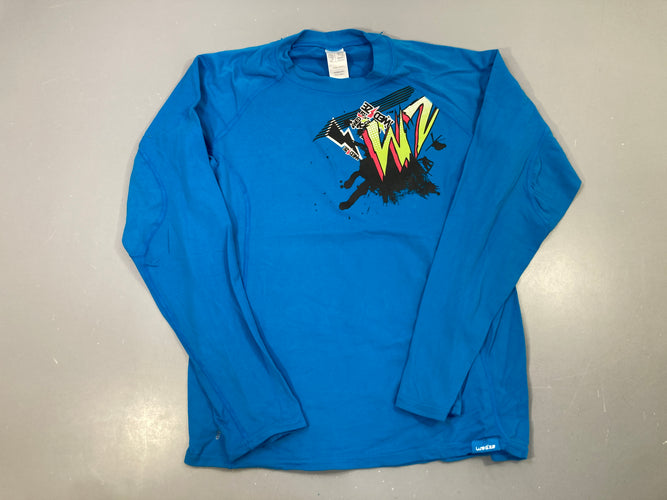T-shirt m.l thermique bleu imprimé graphique, Wedze, moins cher chez Petit Kiwi