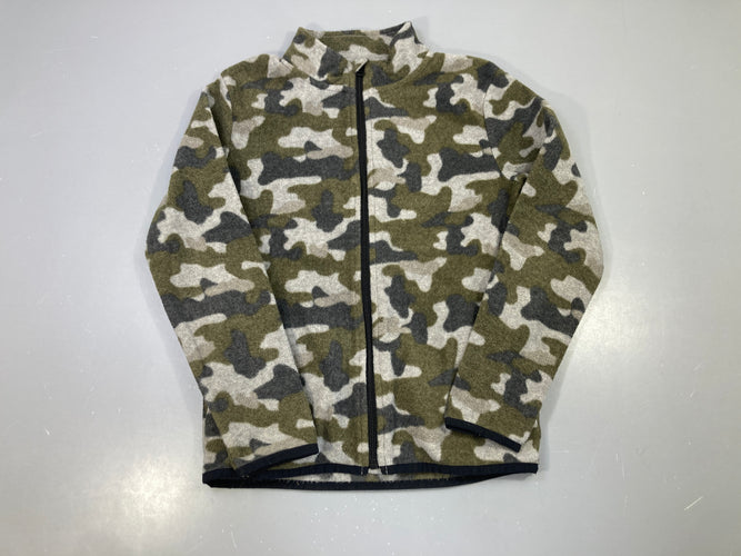 Polaire zippée camouflage kaki gris - taché àune manche, moins cher chez Petit Kiwi