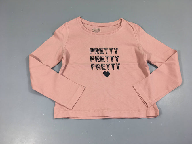 T-shirt m.l rose Pretty, moins cher chez Petit Kiwi