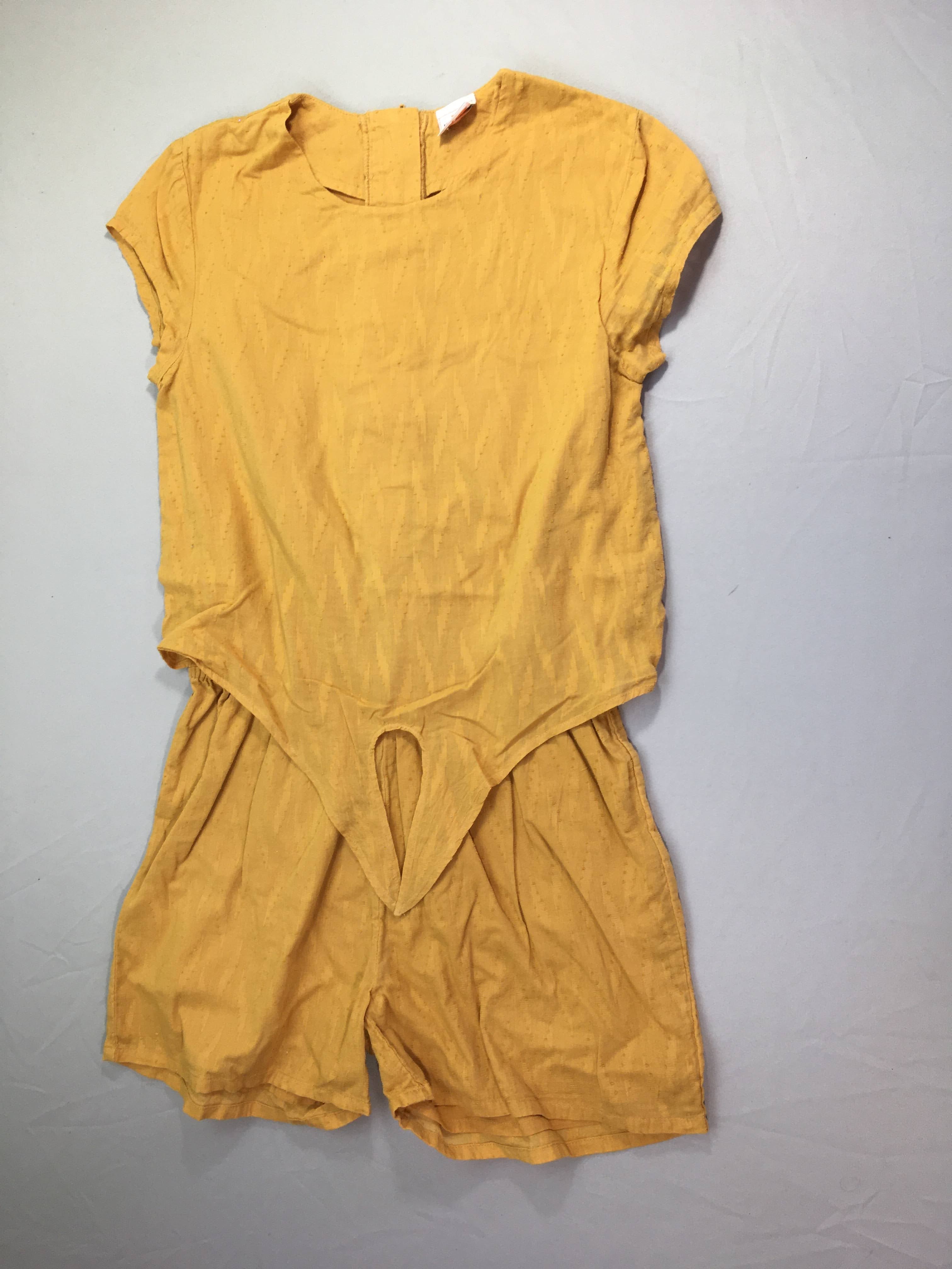 Combishort coton orange texturé