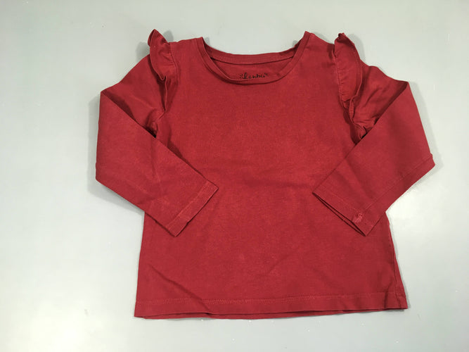 T-shirt m.l rouge froufrous, moins cher chez Petit Kiwi
