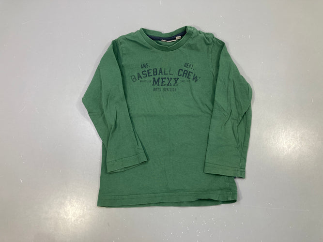 T-shirt m.l vert imprimé Baseball Crew Mexx Boys Division lettres bleu marine, moins cher chez Petit Kiwi