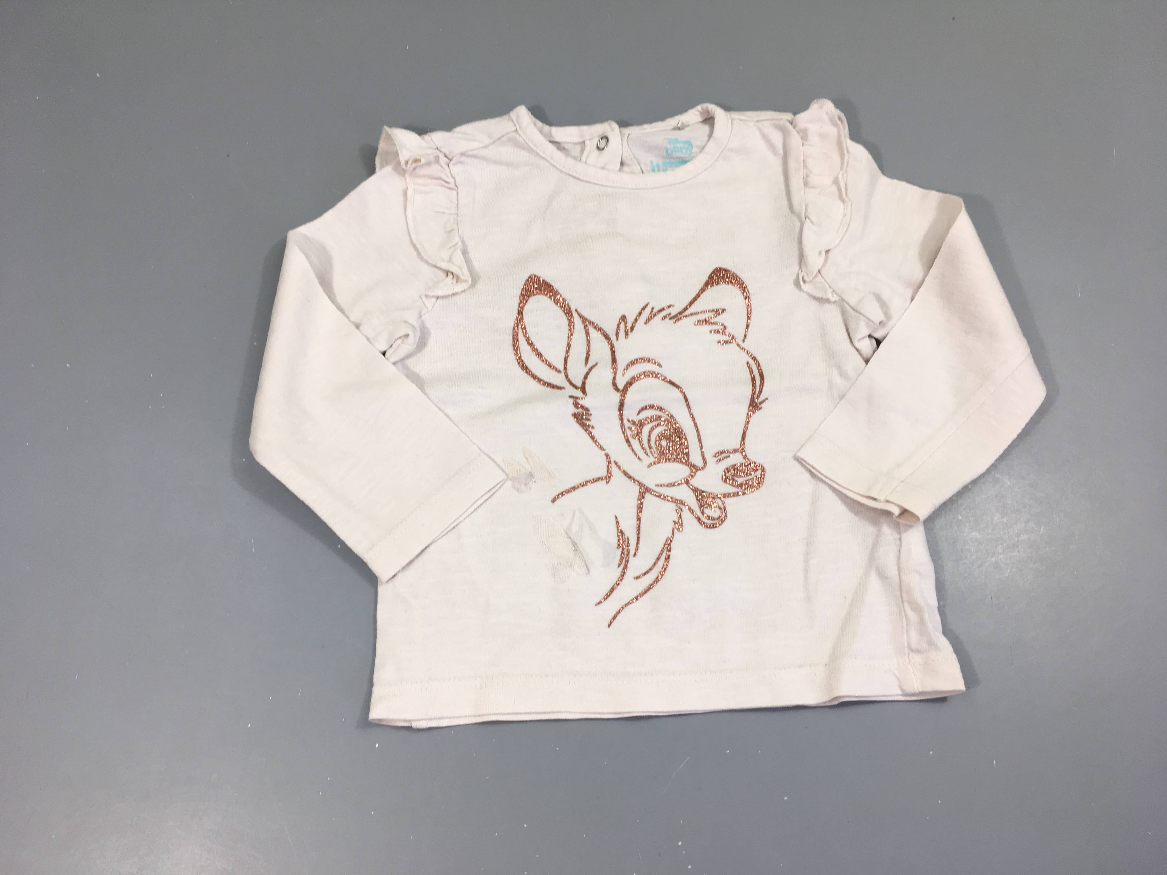 T-shirt m.l rose flammé Bambi