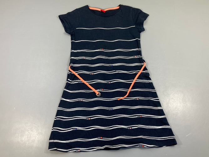 Robe m.c molleton bleu marine vagues, moins cher chez Petit Kiwi