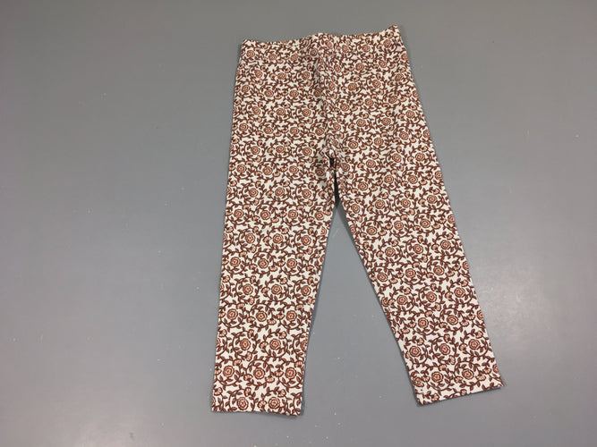 Legging blanc fleurs, moins cher chez Petit Kiwi