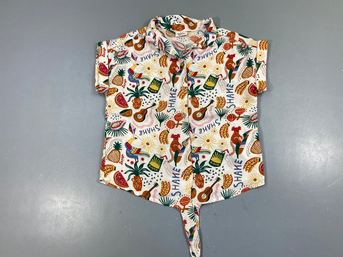 Chemisier nouable blanc Shake motifs, moins cher chez Petit Kiwi