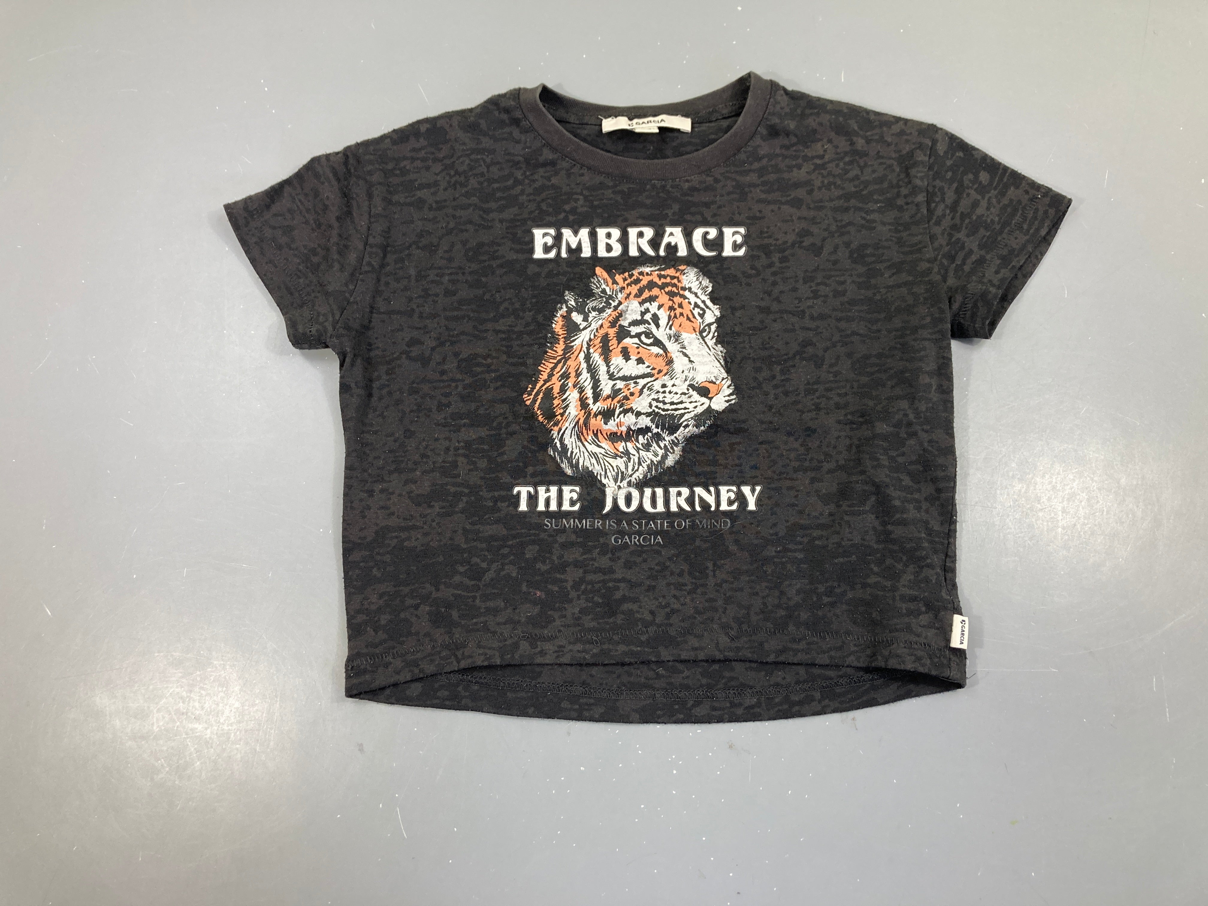 T-shirt m.c gris foncé Embrace Tigre Bouloché