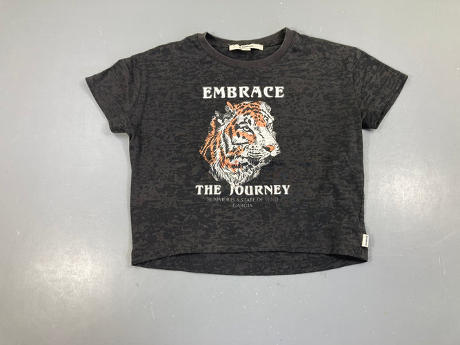 T-shirt m.c gris foncé Embrace Tigre Bouloché, moins cher chez Petit Kiwi