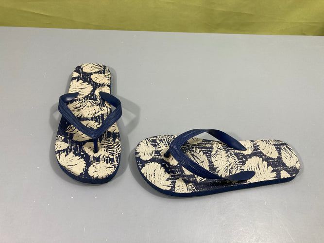 Tongs bleu feuilles, moins cher chez Petit Kiwi