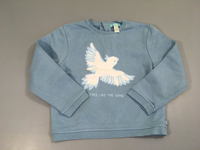Sweat bleu oiseau, moins cher chez Petit Kiwi
