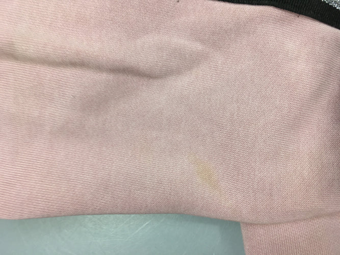 Sweat à capuche rose NYC  liseret argenté, arrière de la manche taché, moins cher chez Petit Kiwi