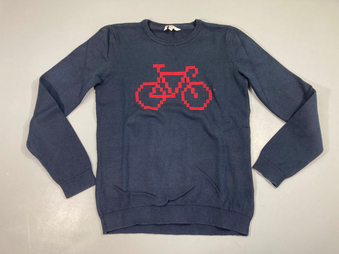 Pull bleu marine vélo, moins cher chez Petit Kiwi