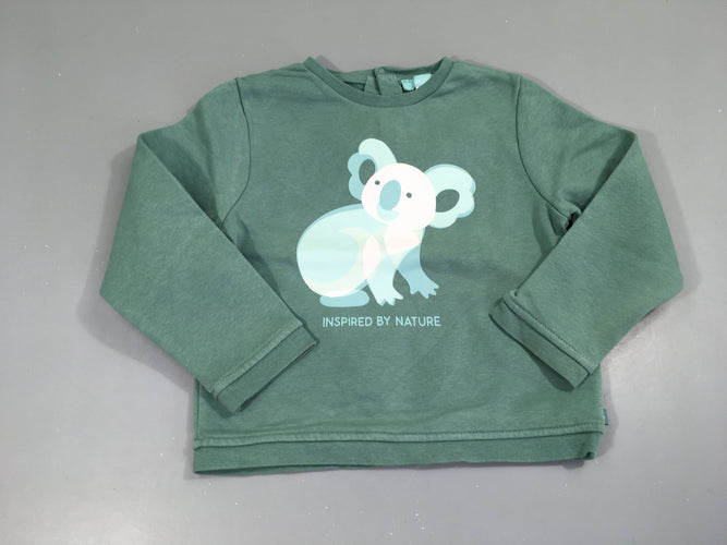 Sweat vert koala, moins cher chez Petit Kiwi