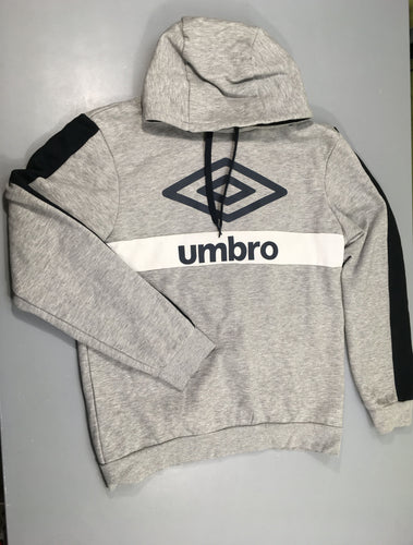 Sweat à capuche gris chiné Umbro, moins cher chez Petit Kiwi