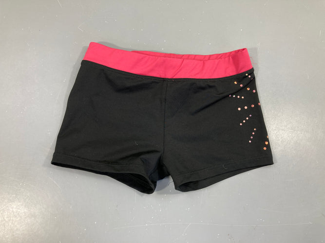 Short de gym noir rose pois irisé, moins cher chez Petit Kiwi
