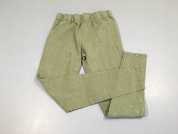 Legging kaki clair étoiles argentées coton/élasthane