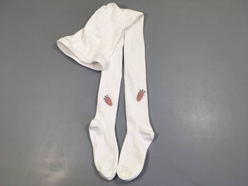 Collants blanc avec application carotte rose