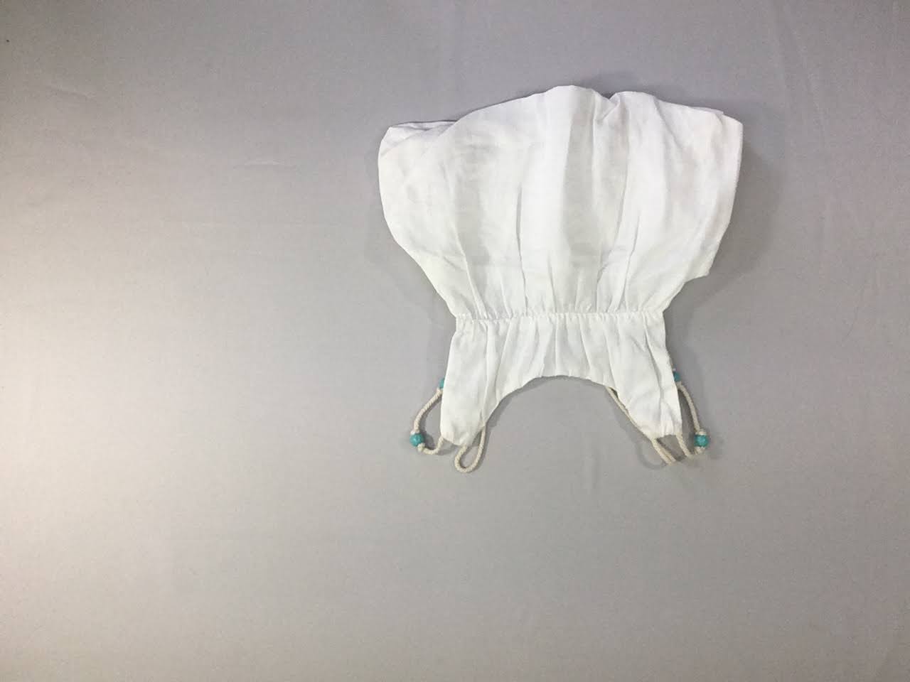 Blouse s.m boule Lin? Perles bleues