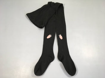 Collants noir avec application carotte rose