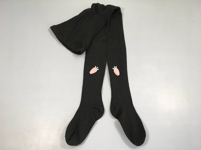 Collants noir avec application carotte rose, moins cher chez Petit Kiwi