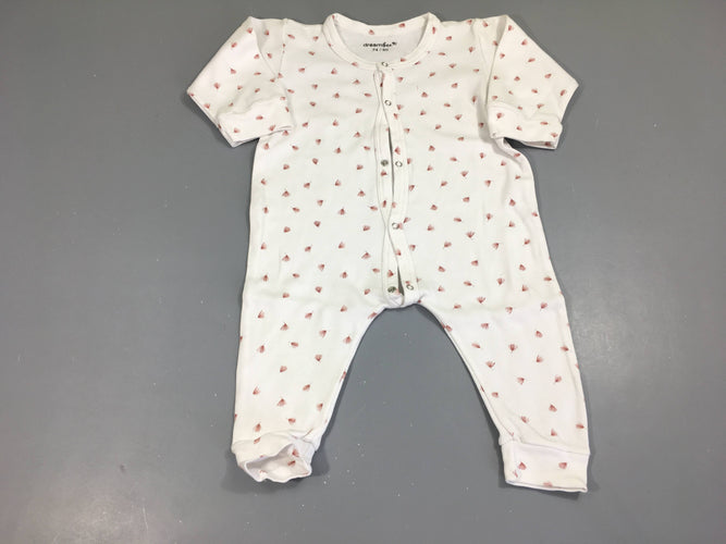 Pyjama sans pieds jersey blanc pistilles, moins cher chez Petit Kiwi