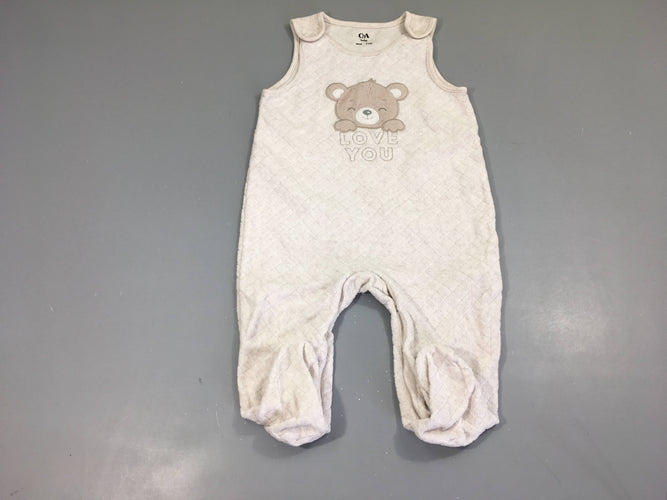 Pyjama velours s.m beige ourson, moins cher chez Petit Kiwi