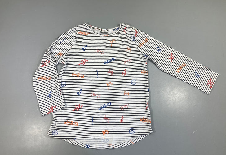 T-shirt m.l blanc rayé noir Wathever, moins cher chez Petit Kiwi