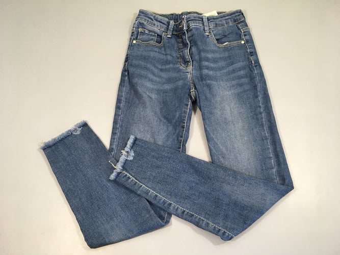 Jean skinny bleu franges dans le bas coton/élasthane MARIE, moins cher chez Petit Kiwi