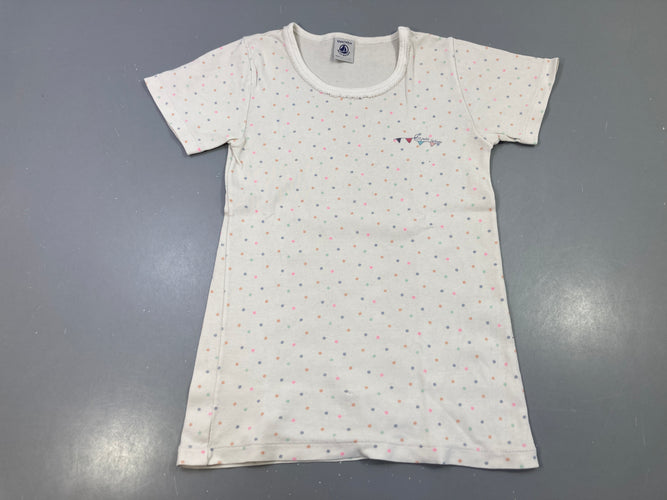 Chemisette écru, pois multicolores, moins cher chez Petit Kiwi