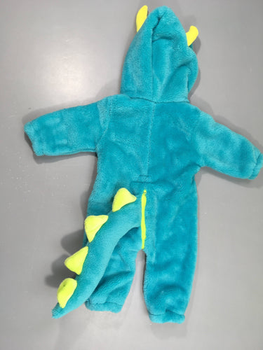 Déguisement NEUF combinaison velours monstre turquoise + chaussons, moins cher chez Petit Kiwi