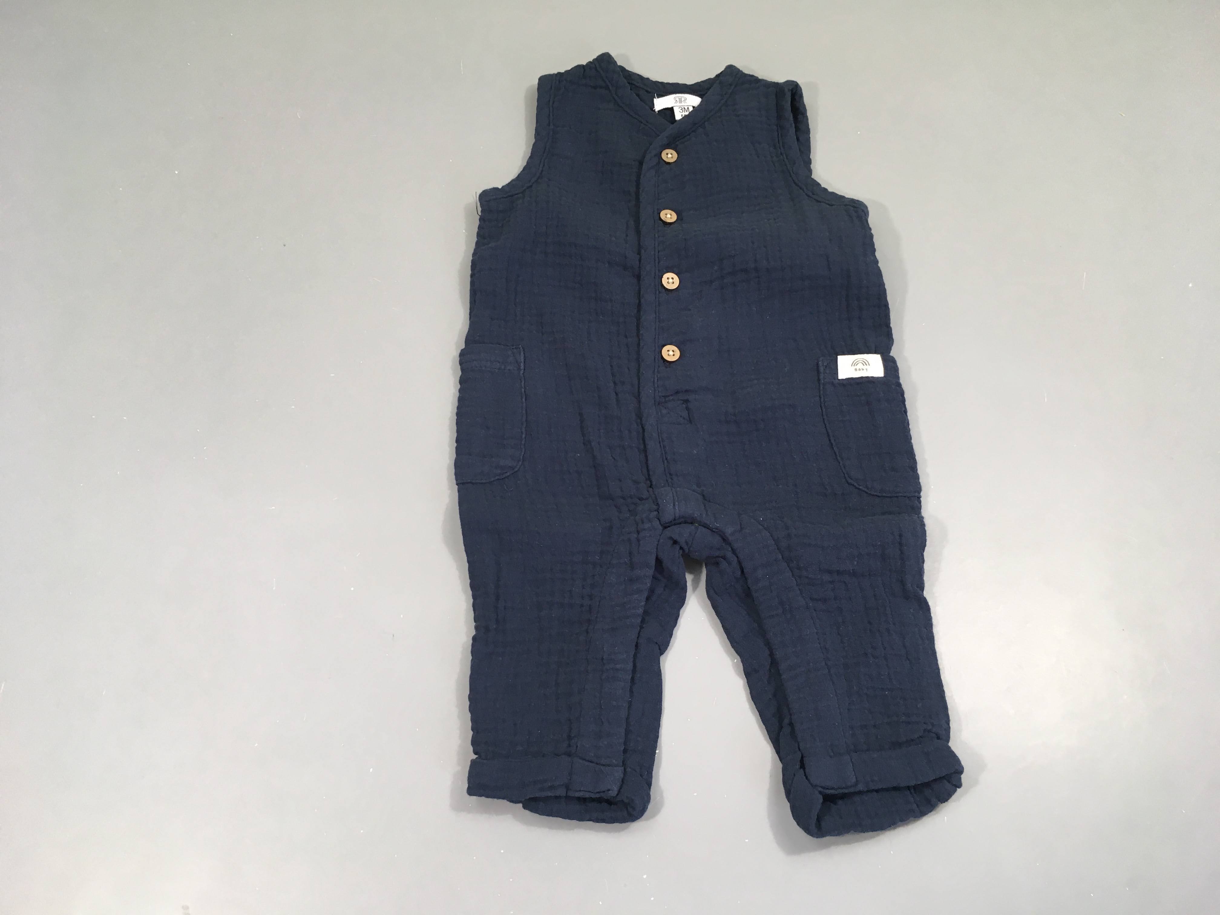Combinaison s.m coton tetra bleu marine
